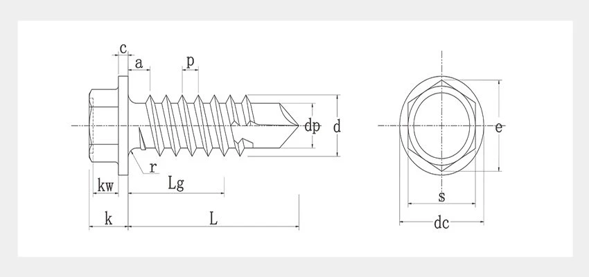 Zinc Plated Hexagon Head Self Drilling Screws details