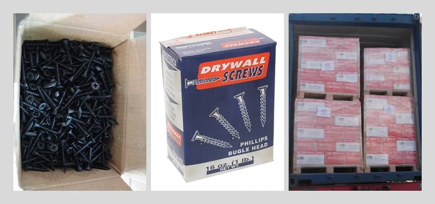 black phosphate drywall screws package